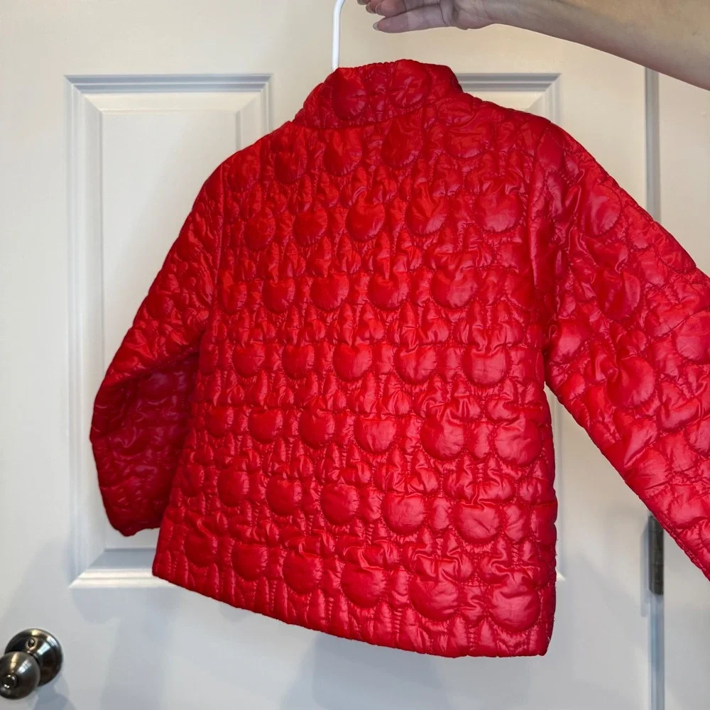 Disney Minnie Mouse Red Puffer Jacket Bow‎ Toddler Girl Size 4